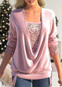 Sequin Draped Two-Piece Top for Women