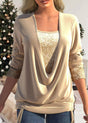 Sequin Draped Two-Piece Top for Women