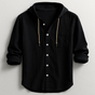 Hooded Cotton Fiber Shirt for Men