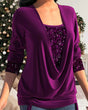 Sequin Draped Two-Piece Top for Women