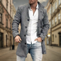 Classic Button Front Coat for Men