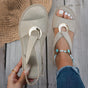 Metal Buckle Flat Sandals for Women