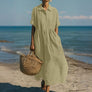 Women's Flowing Button Midi Dress