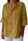 Women's V-Neck Button-Front Shirt