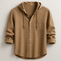 Hooded Cotton Fiber Shirt for Men