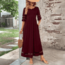 Sheer Sleeve Black Maxi Dress