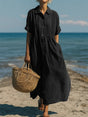 Women's Flowing Button Midi Dress