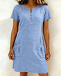 Cotton Linen A-Line Dress for Women