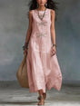 Sleeveless Linen Blend Maxi Dress for Women