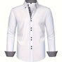 Contrast Cuff Stretch Shirt for Men