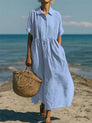 Women's Flowing Button Midi Dress