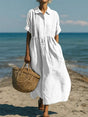 Women's Flowing Button Midi Dress