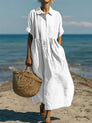 Women's Flowing Button Midi Dress
