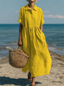 Women's Flowing Button Midi Dress