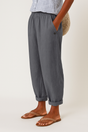 Linen Blend Loose Fit Trousers for Women