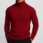 Ribbed Neck Knit Pullover for Men