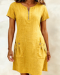 Cotton Linen A-Line Dress for Women