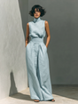 Women's Wide Leg Cotton Pants Set