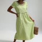 Empire Waist Cotton Midi Dress for Women