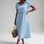 Empire Waist Cotton Midi Dress for Women