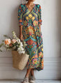 Floral Linen Midi Dress for Women
