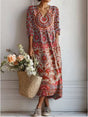 Floral Linen Midi Dress for Women