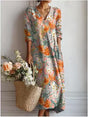 Floral Linen Midi Dress for Women