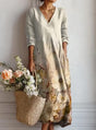 Floral Linen Midi Dress for Women