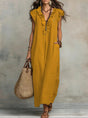 Flowy Linen Cotton Dress for Women