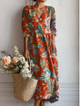 Floral Linen Midi Dress for Women