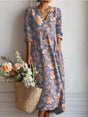 Floral Linen Midi Dress for Women