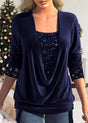 Sequin Draped Two-Piece Top for Women