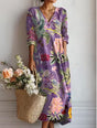 Floral Linen Midi Dress for Women