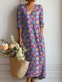 Floral Linen Midi Dress for Women