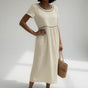 Empire Waist Cotton Midi Dress for Women