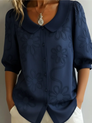 Women's Floral Button-Front Round-Neck Top