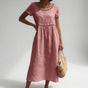 Empire Waist Cotton Midi Dress for Women