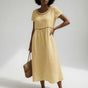 Empire Waist Cotton Midi Dress for Women
