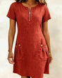 Cotton Linen A-Line Dress for Women