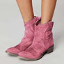 Western Suede Ankle Boots for Women