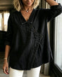 Lapel Long-Sleeve Blouse for Women