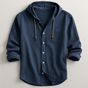Hooded Cotton Fiber Shirt for Men