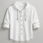 Hooded Cotton Fiber Shirt for Men