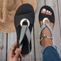 Metal Buckle Flat Sandals for Women