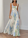 Floral Square-Neck Maxi Dress