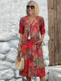 Abstract Print Midi Dress for Women