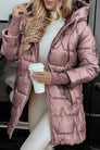 Long Quilted Hooded Coat for Women