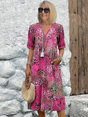 Abstract Print Midi Dress for Women