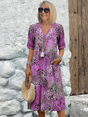 Abstract Print Midi Dress for Women