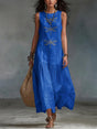 Sleeveless Linen Blend Maxi Dress for Women